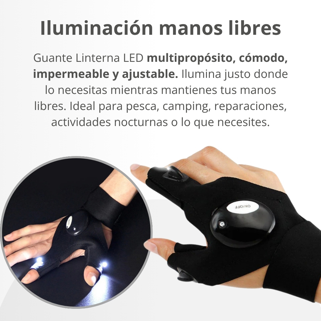 Miniatura 5 de GUANTES CON LUZ LED IMPERMEABLE MULTIUSO